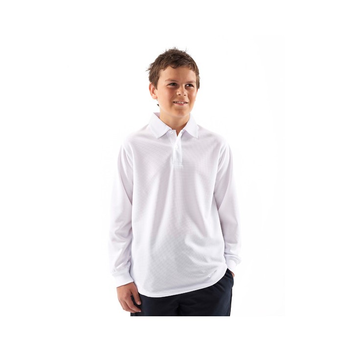 JB 7SPL Kids Long Sleeve Poly Polo